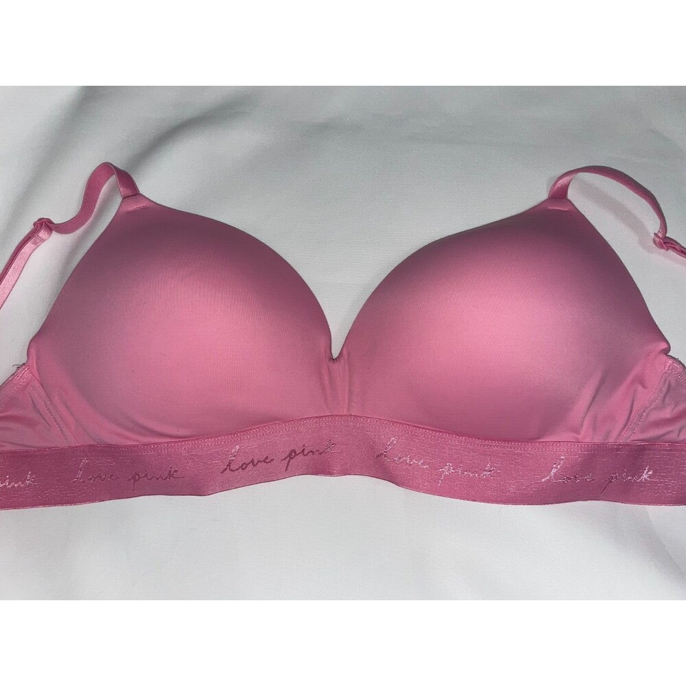 Victoria Secret PINK 34DD bra Wear everywhere Push up Wireless Logo band